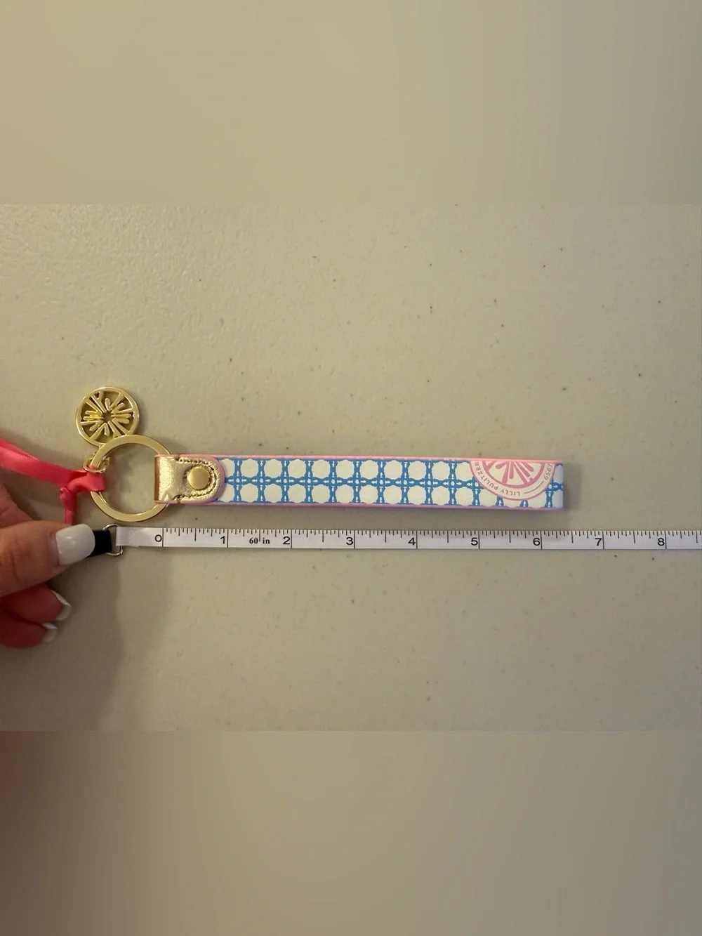 Lilly Pulitzer Strap Keychain in ‘Frenchie Blue Caning’ - *NWT*